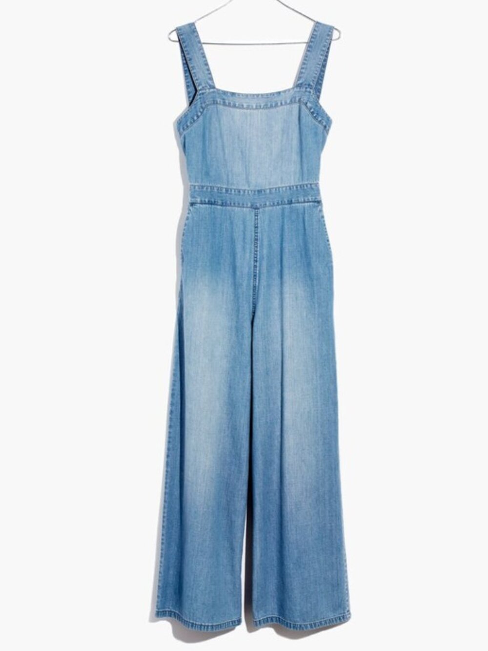 Madewell "Denim Apron Bow-Back Jumpsuit" 0